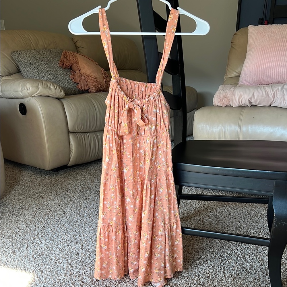 Floral Peach Mini Dress